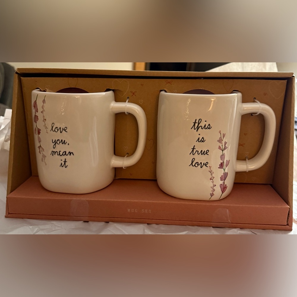 Rae Dunn 2 Mug Set. LOVE YOU MEAN IT & THIS IS TRUE LOVE. NEW 2025 Release.
